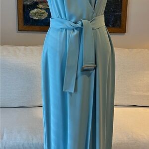St. John Collection Light Blue Maxi Wrap Dress